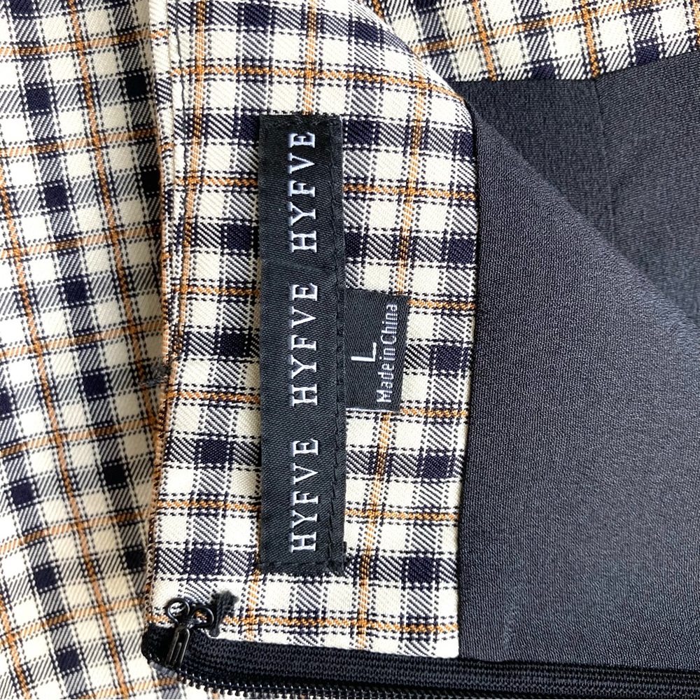 Hyfve Plaid Mini Skirt with side slit, Sz L - Picture 11 of 14